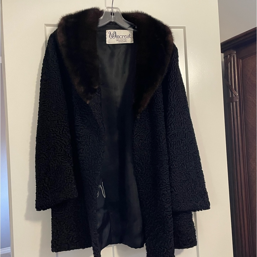 Real lamb and mink coat